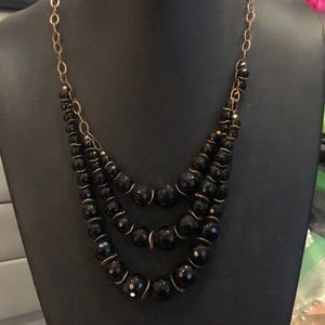 Glass beaded necklace and earrings